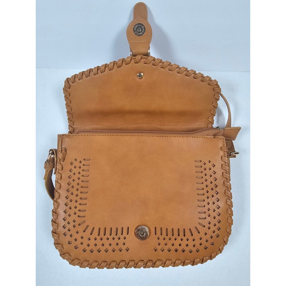 MADISON WEST Crossbody Brown Pocketbook Handbag Purse Faux Leather - Picture 5 of 9